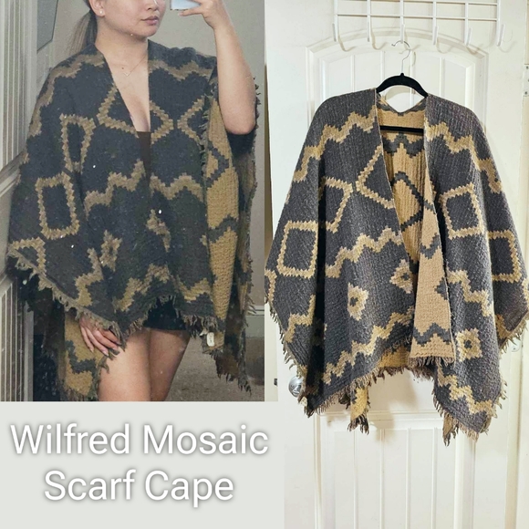 Aritzia Sweaters - Wilfred aritzia diamond Mosaic scarf shawl/cape